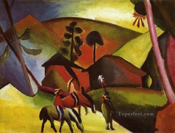  Expressionismus Galerie - Indianer Auf Pferd zurück Expressionismus August Macke